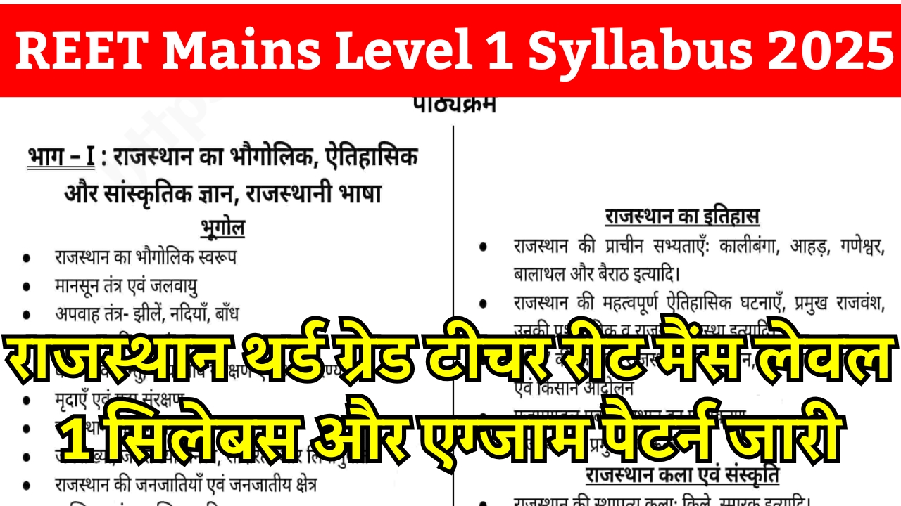 REET Mains Level 1 Syllabus 2025